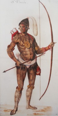 Figure 2. Timuacan man ‘Of Florida’, by John White c. 1585, probably after Jacques Le Moyne 1564–1565. Watercolour. British Museum, Department of Prints & Drawings 1906, 0509. 1.22.